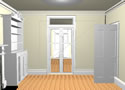Door to lounge from bay - digital design