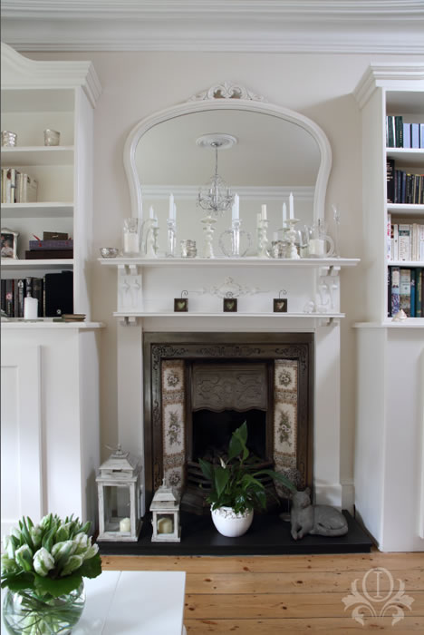 Fireplace & Mirror - Interior Design - Traditional Lounge Weybridge Surrey