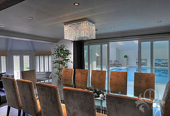 Interior Design - Dining Room Overlooking Swimming Pool