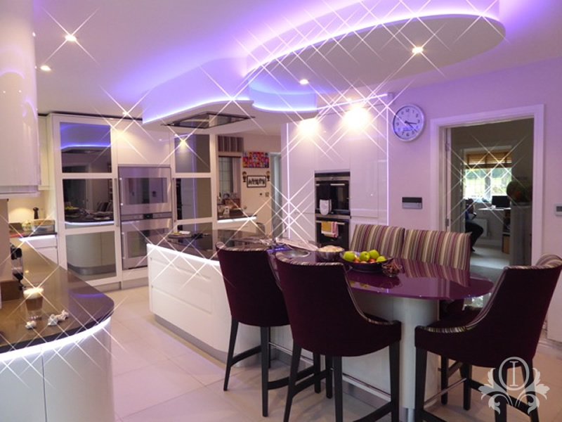 LED Lighting Design Kitchen Island