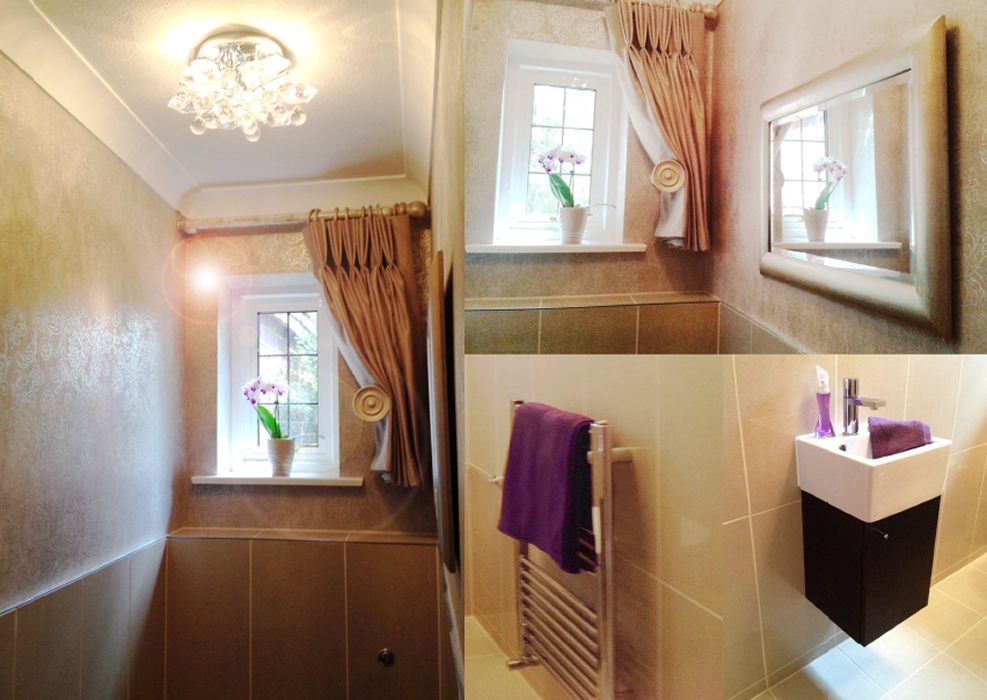 Ground floor cloakroom. Bathroom interior design - Weybridge Client