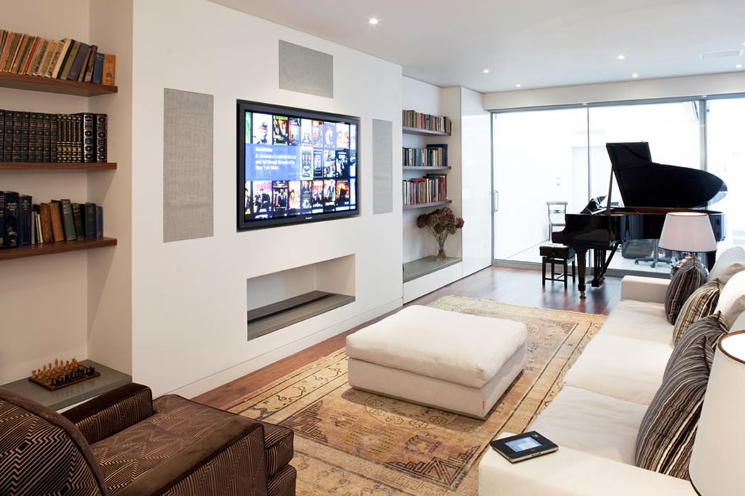 Audio Visual Installation in Lounge - Home Automation Services from Weybridge Interior Designer